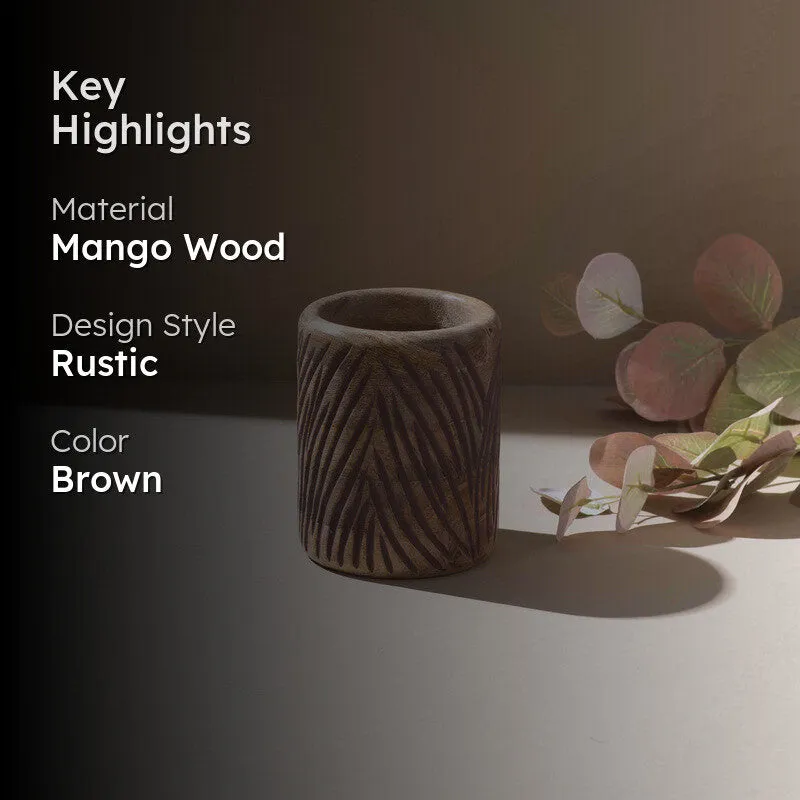 Juvina Handcrafted Mango Wood Cutlery Stand media 2
