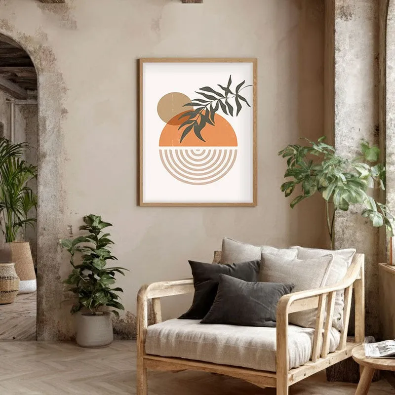 Warm Botanica Canvas Wall Painting With Brown Frame media 5