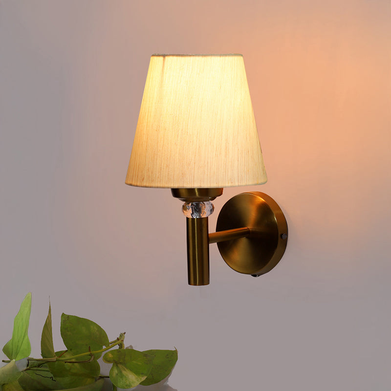 Aquilla Steel & Cotton Wall Lamp - Ivory