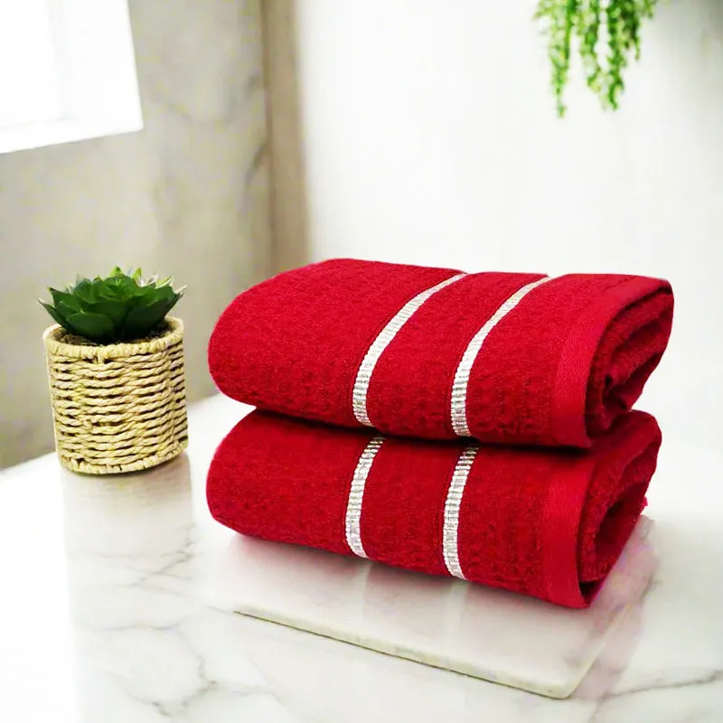 Junia Hand Towel (Red) - Set Of Two media 1