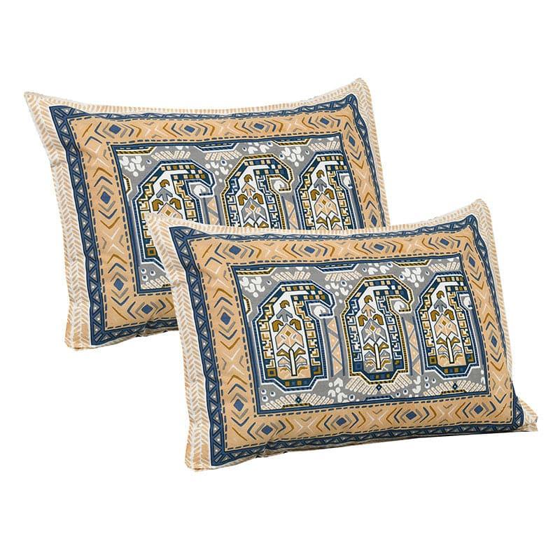 Mikaya Shine Cotton Bedsheet (Blue,Yellow) - 180 TC media 6