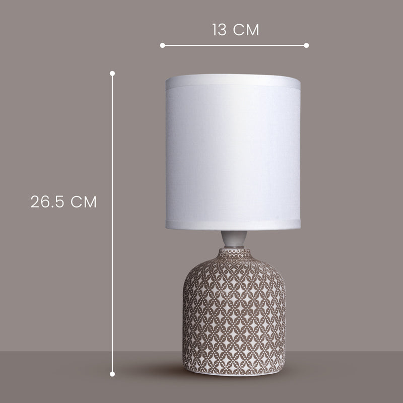 Moroccan Mist Concrete LED Fabric Table Lamp - Grey,White media 3