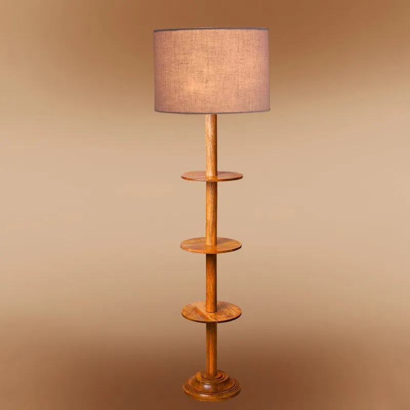 LumiCrate Tower Wooden Floor Lamp - Grey media 6