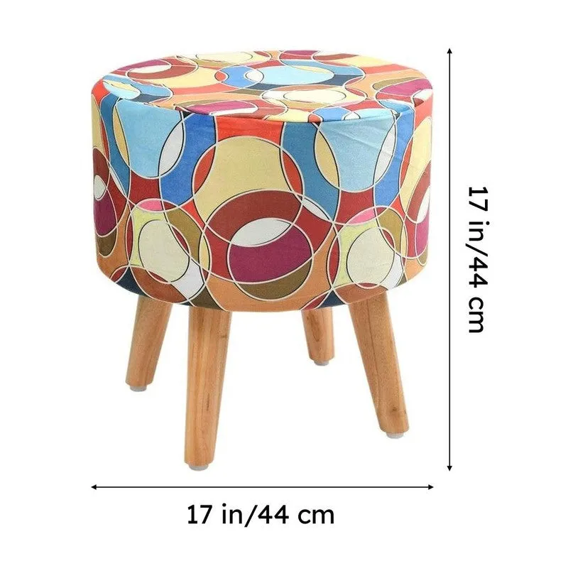 Navine Bubble-print Multicolor Engineered Wood Ottoman media 7