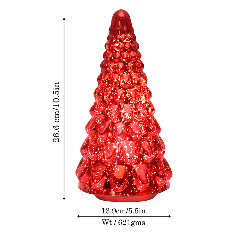 Vibrant Pine Xmas Tree Glass Table Lamp - Red media 6