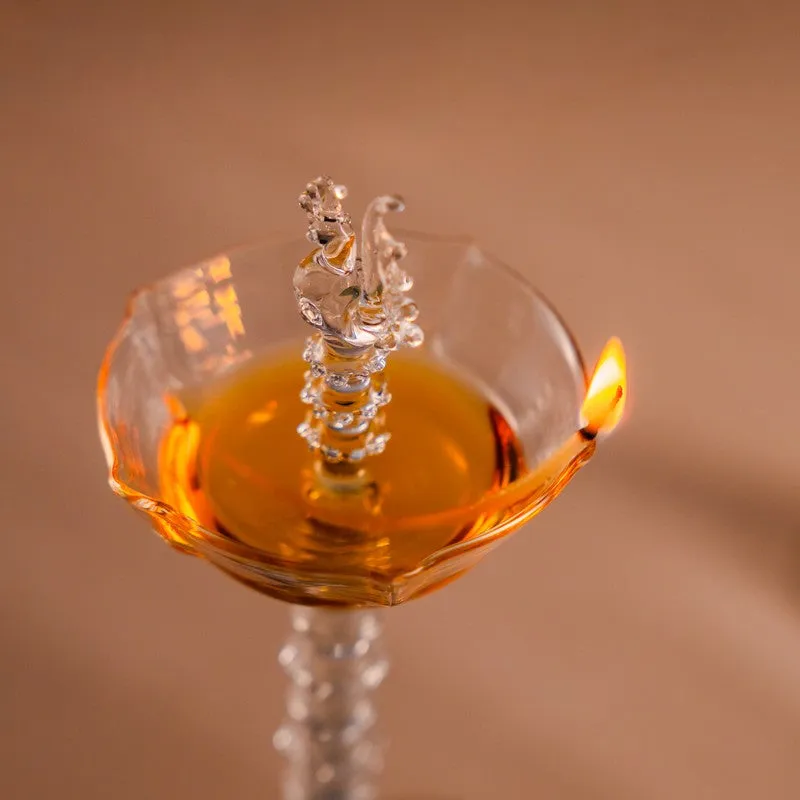 Shubhdeep Glass Diya - Set Of Two media 8