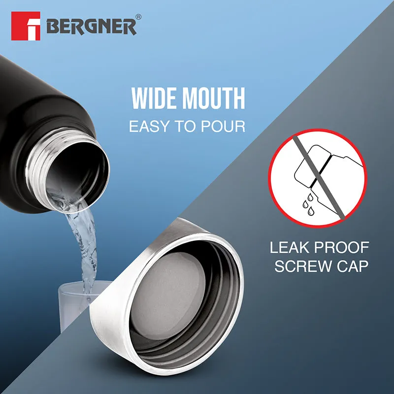 Bergner Aqua Lock Leakproof Stainless Steel Bottle (Black) - 1000 mL media 5