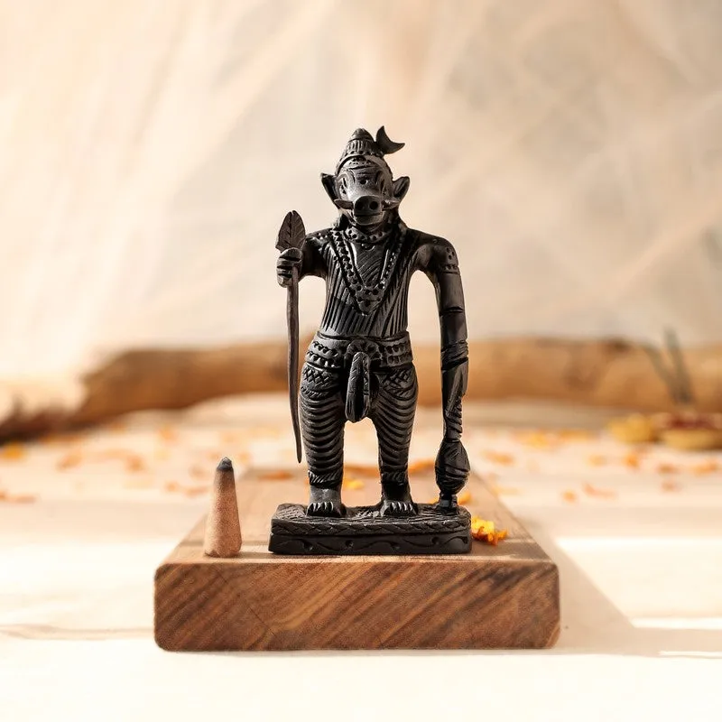 Lord Varaha Divine Ebony Wood Idol media 3