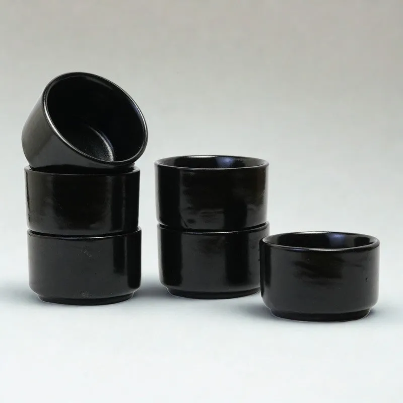 Culixa Ceramic Dip Bowls (Black ,50 mL Each) - Set Of Six media 3