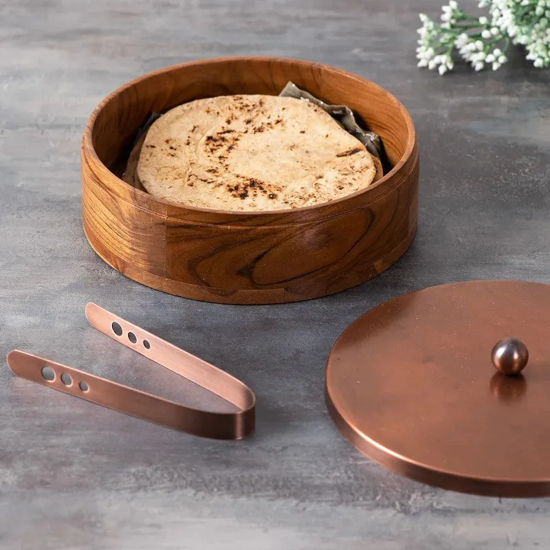 Prestyn Teak Wood Round Masala Box - Three Piece Set media 5