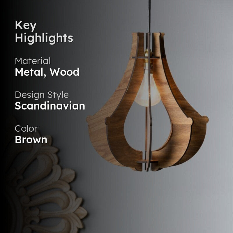 Flora Fuse Wooden Ceiling Lamp media 2