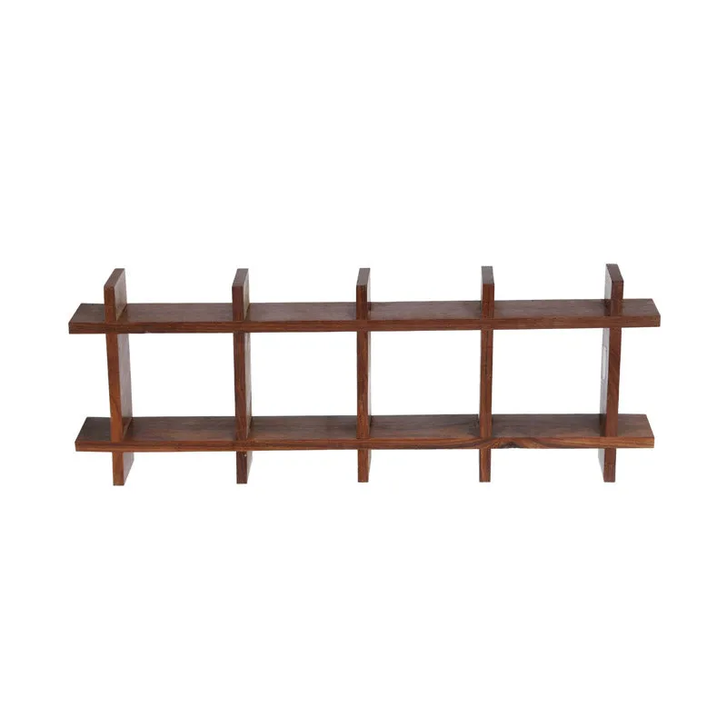 Indradhanu Terracotta & Wood Wall Shelf With Bharni - Nine Piece Set media 4