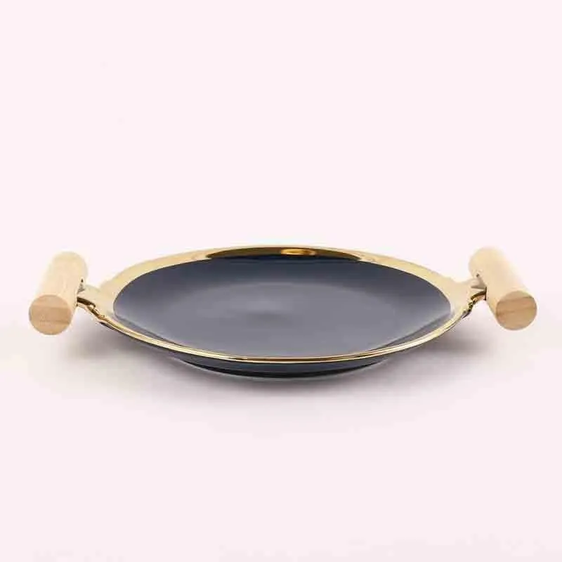 Moonshine Ceramic Platter With Handles - Royal Blue media 7