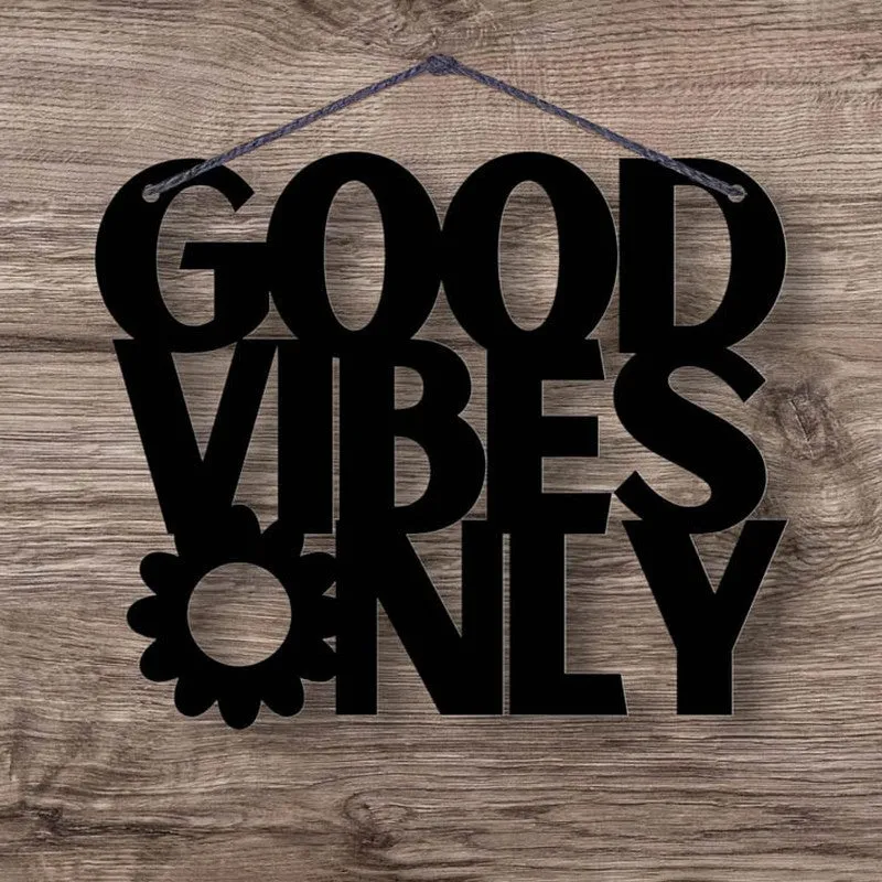 Good Vibes Only Typography Mild Steel Wall Accent media 1