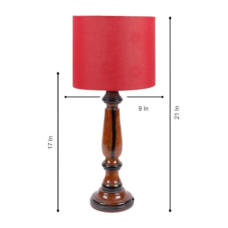 Rosa Bona Fabric Table Lamp - Red,Brown media 6