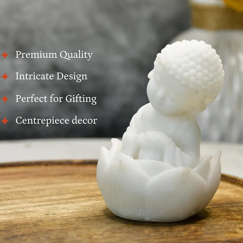 Baby Buddha In Lotus Resin Idol media 3