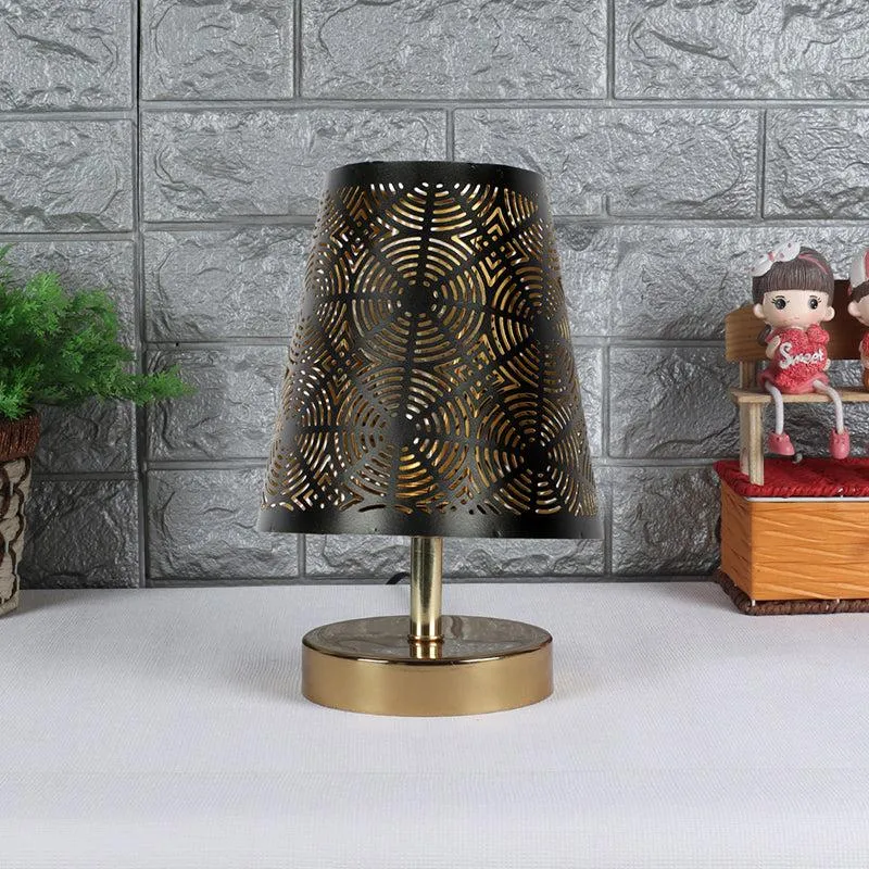 Alba Etched Metal Table Lamp - Black,Gold media 2