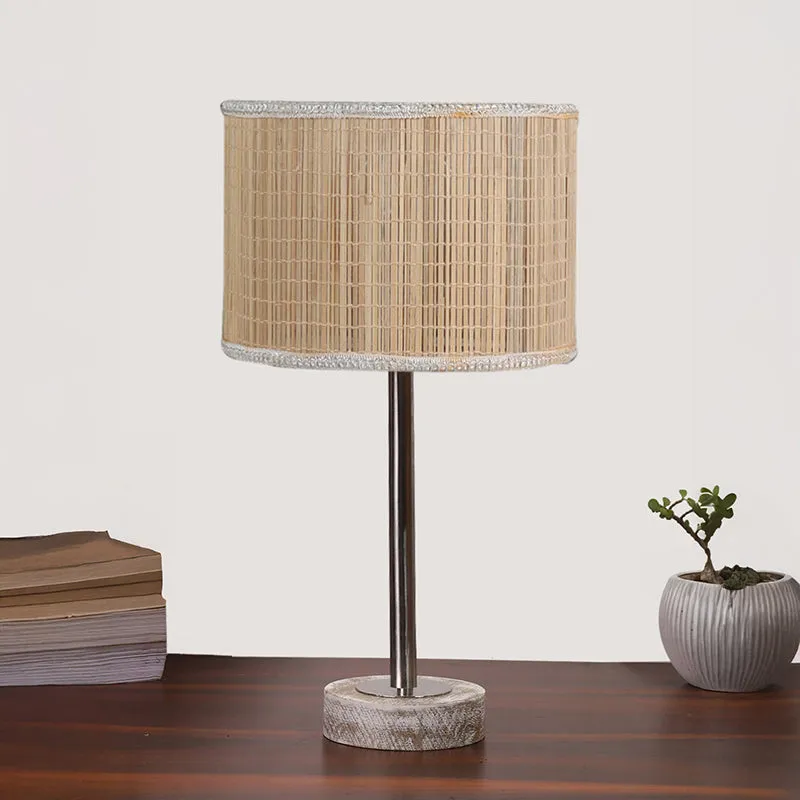 Bambou Rodin Wooden Table Lamp - Beige,Silver,White media 3