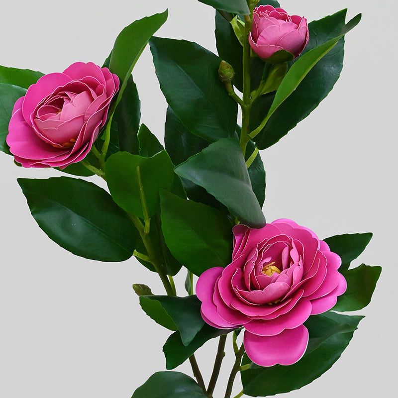 Edeina Artificial Rose Without Pot (Dark Pink) - 3 Feet media 3