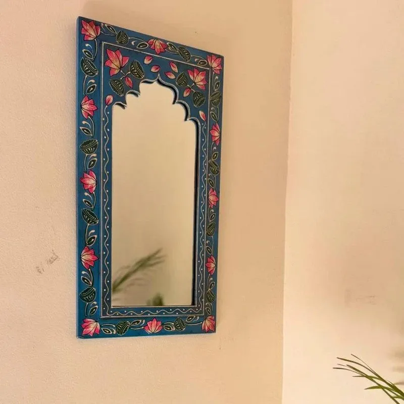 Decorative Wooden Wall Mirror -Blue media 6