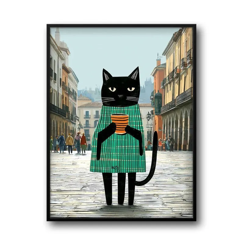 Voyage Cat Wall Painting With Frame media 3