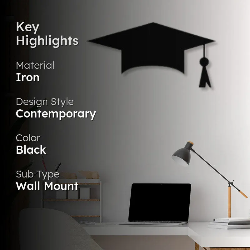 Scholar Cap Black Iron Wall Accent media 2