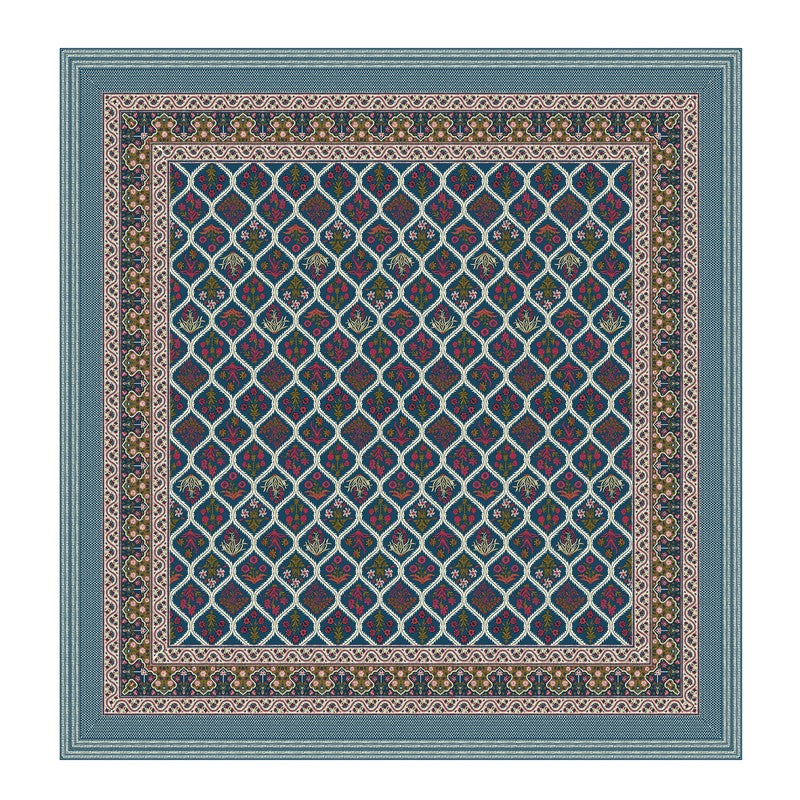 Desert Bloom Cotton Bedsheet (Blue,Maroon) - 120 TC media 5