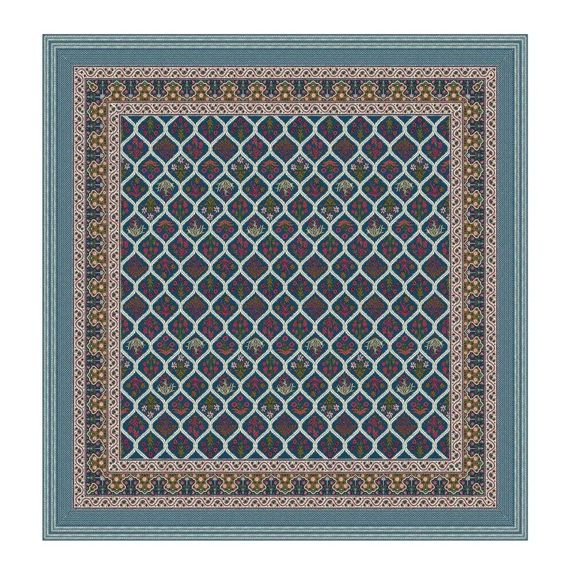 Desert Bloom Cotton Bedsheet (Blue,Maroon) - 120 TC media 5