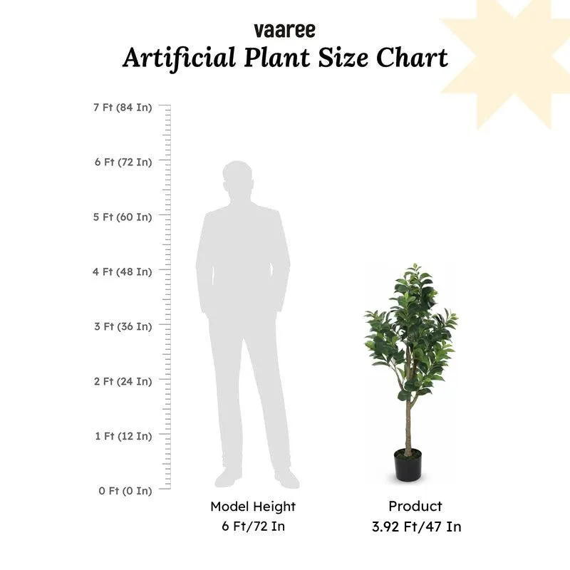 Faux Fig Plant With Black Plastic Pot - 3.94 ft media 6