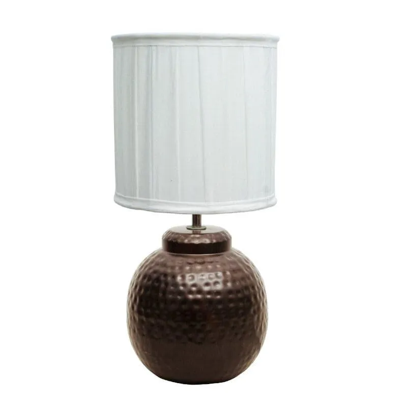 Lanai Verda Fabric Table Lamp - White,Copper media 4