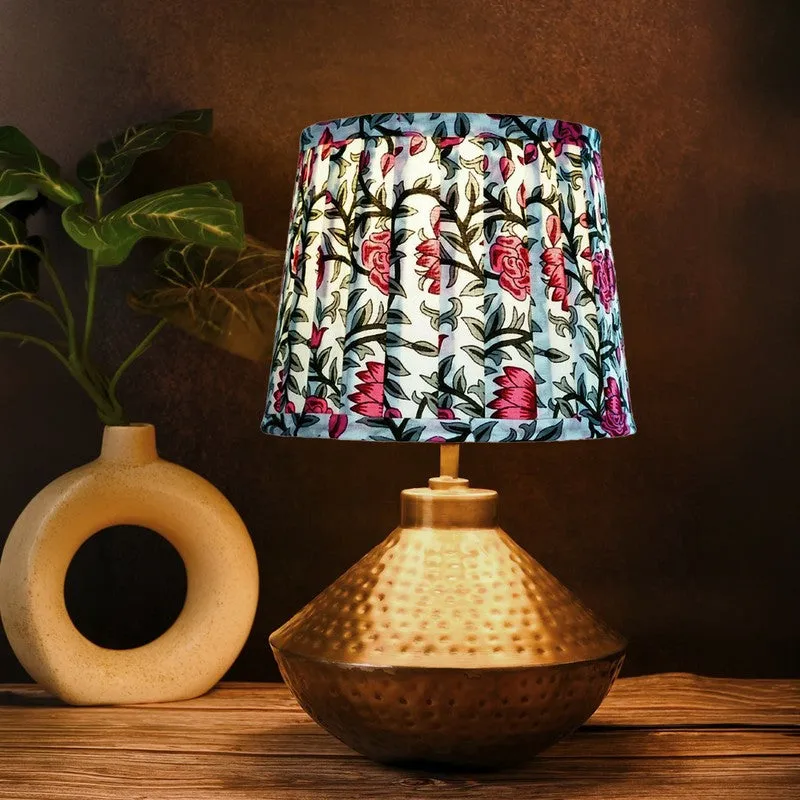 Garden Bloom Metal Base Cotton Table Lamp - Multicolor media 1