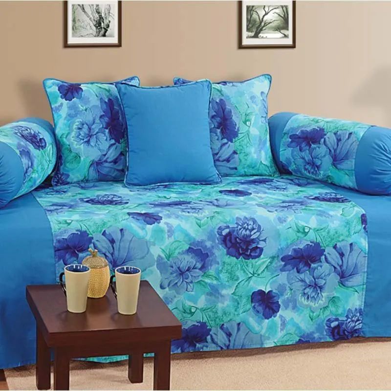 Swayam Too Blue Diwan Set media 1