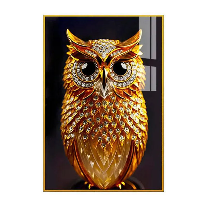 Onyx Gaze Modern Canvas Wall Art With Frame - Gold media 3