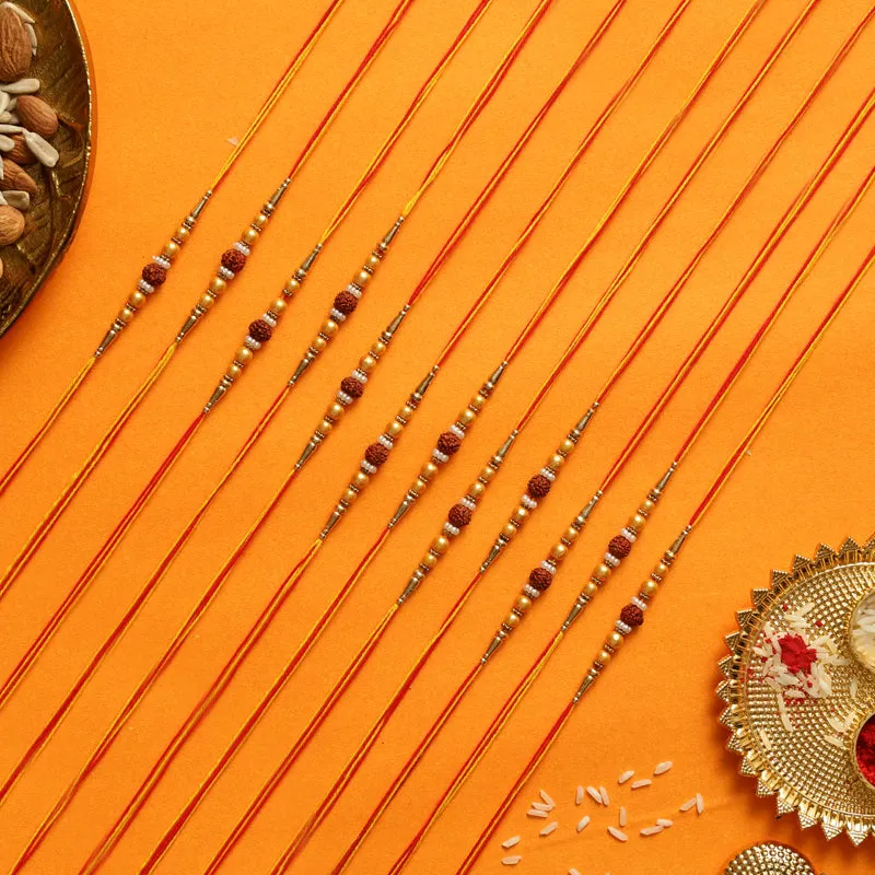 Rudraksha II Rakhi with Roli Chawal - Thirteen Piece Set media 3
