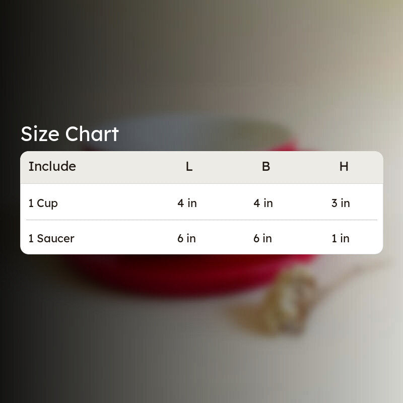 Elegant Red Cup & Saucer - 240 mL image 10