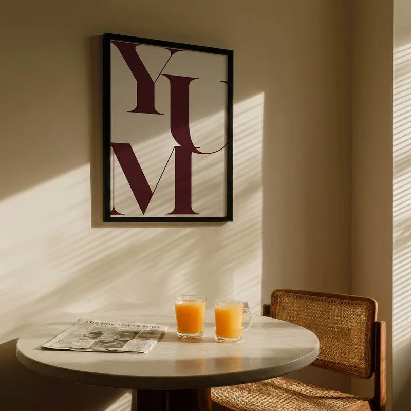 YUM Font Archival Canvas Wall Art - Black media 5