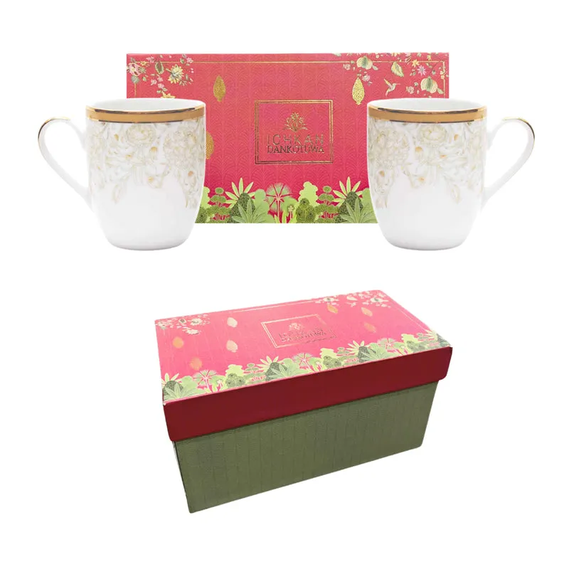 Gilded Iris Coupe 24k Gold Brushed Porcelain Coffee Mug(280 mL Each/Gold) - Set Of Two media 7