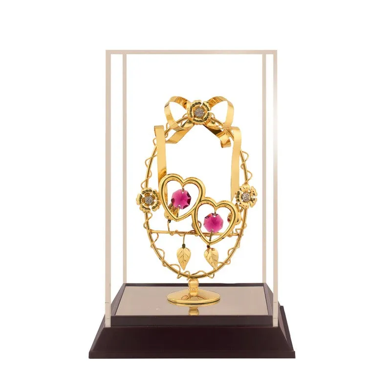 Golden Heart Union 24K Gold Plated Mild Steel Showpiece media 4