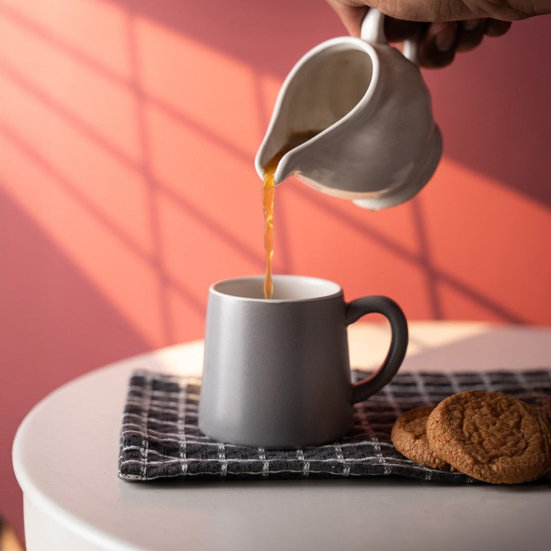 Aurelian Porcelain Tea Cup (200 mL Each) ,Grey) - Set Of Six media 4