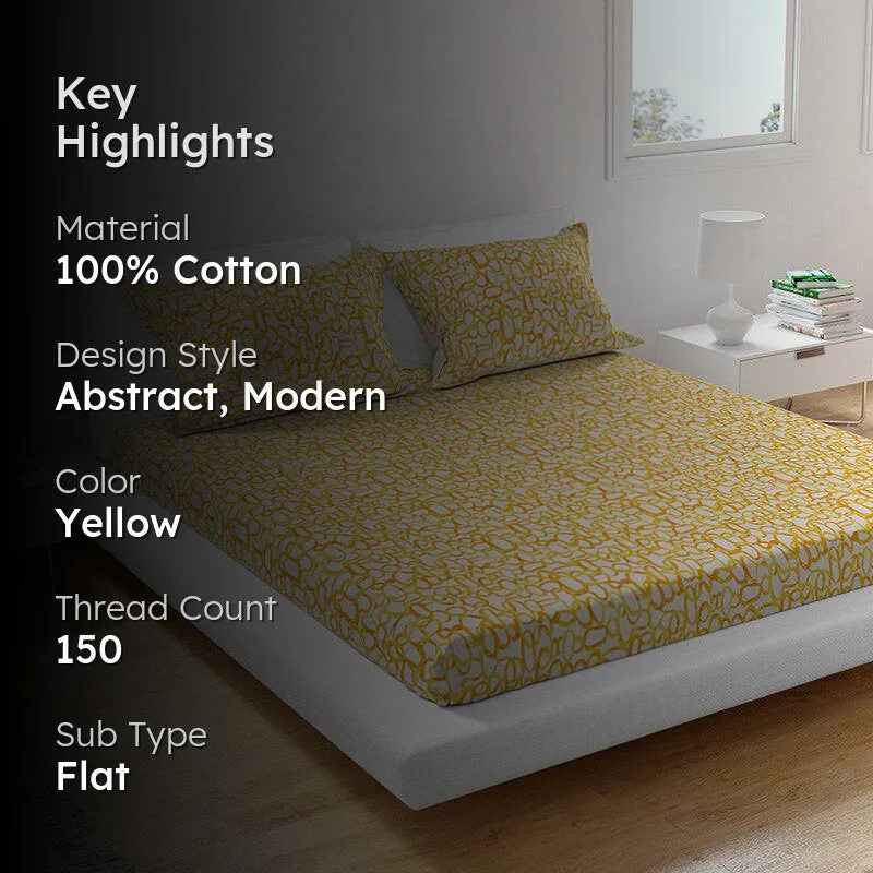 Print Percale Slub Floral Cotton Bedsheet - 150 TC media 2