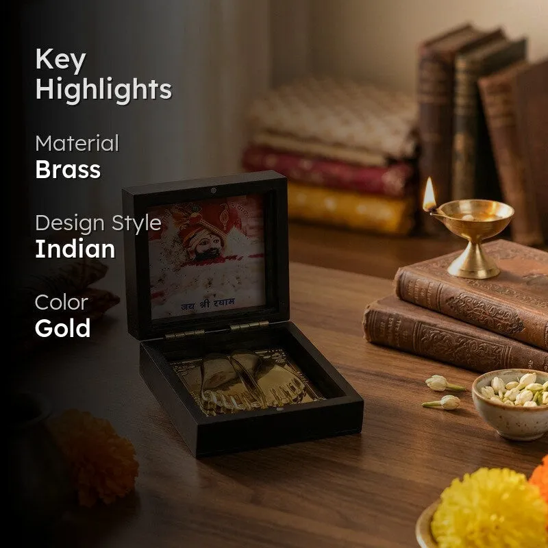 Khatu Shyam ji Divine Brass Paduka media 2