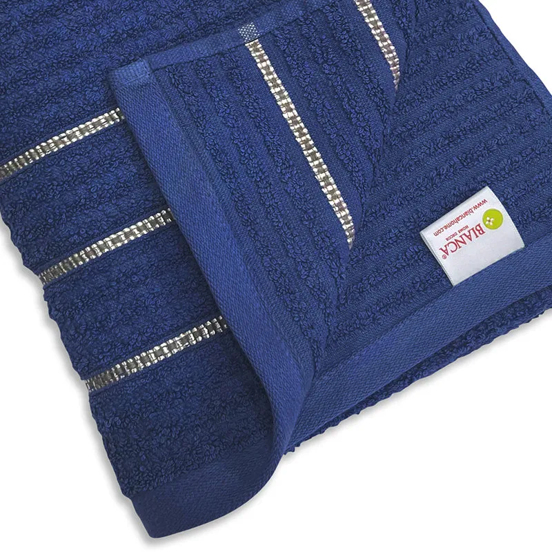 Lisse Cotton Bath Towel - Dark Blue media 5