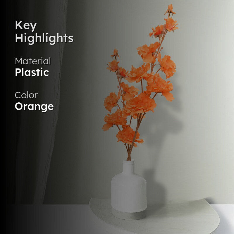 EverBloom Duo (Orange) Stylish Faux Floral - Set Of Two media 2