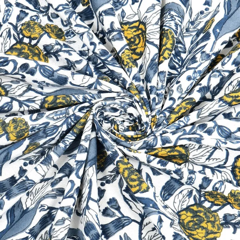 Formum Cotton Bedsheet (Blue,Yellow) - 240 TC media 5