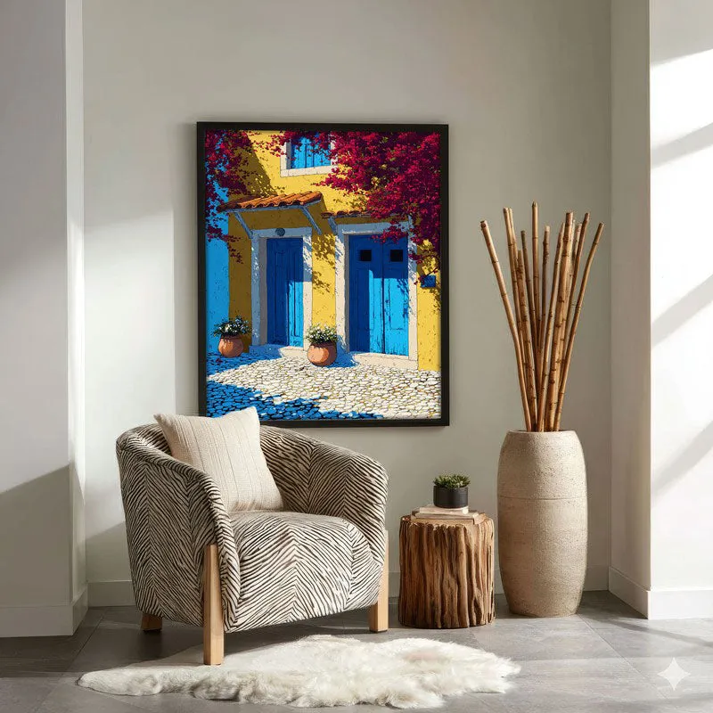 Coastline Hue Canvas Wall Painting - Black Frame media 4