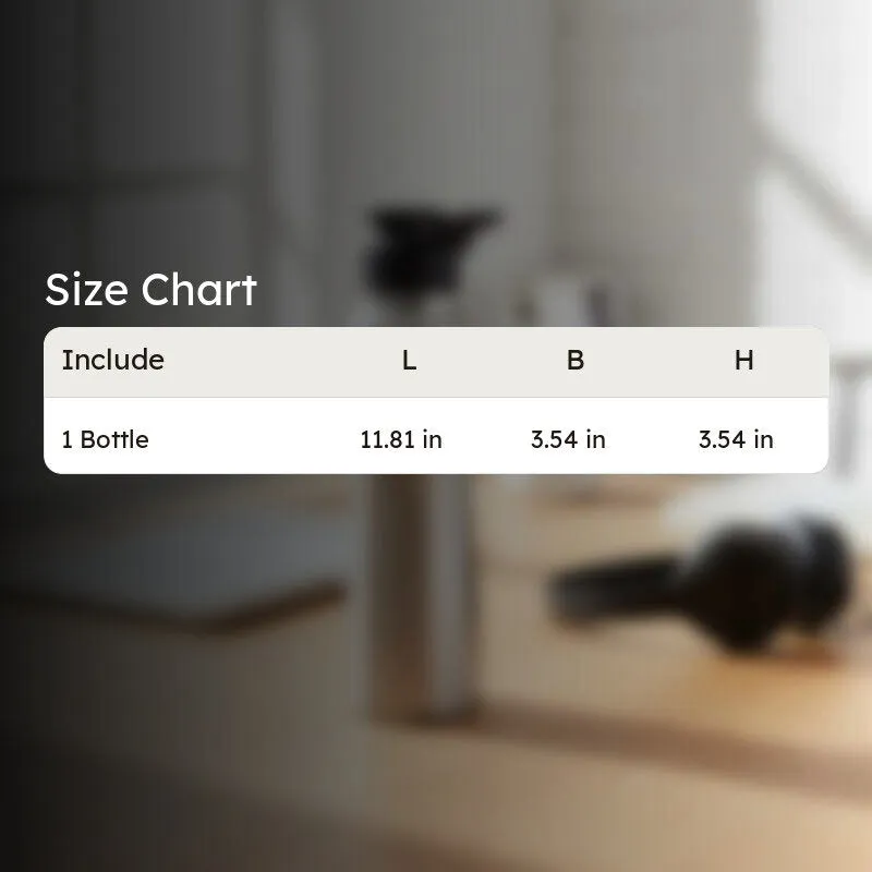 Blurred size chart image for the bottle