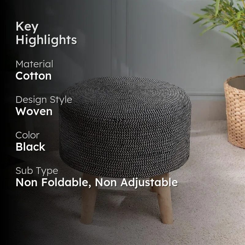Miya Cotton Ottoman - Black media 2
