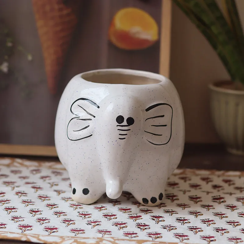 Adorable Pachyderm Ceramic Planter media 4