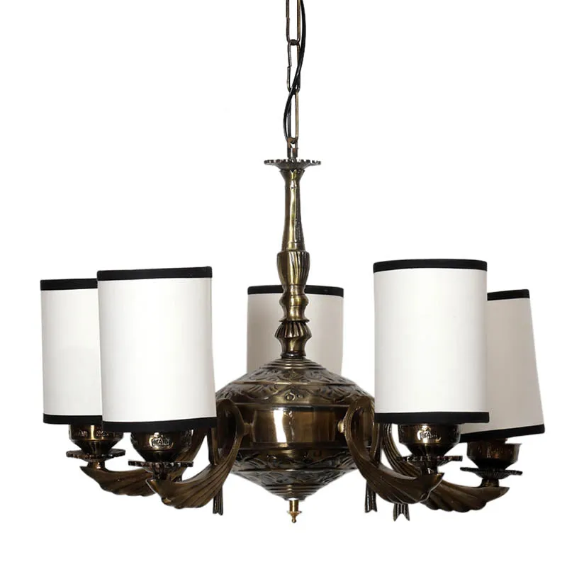 Letica Cylindrical Golden Antique Ceiling Lamp media 4