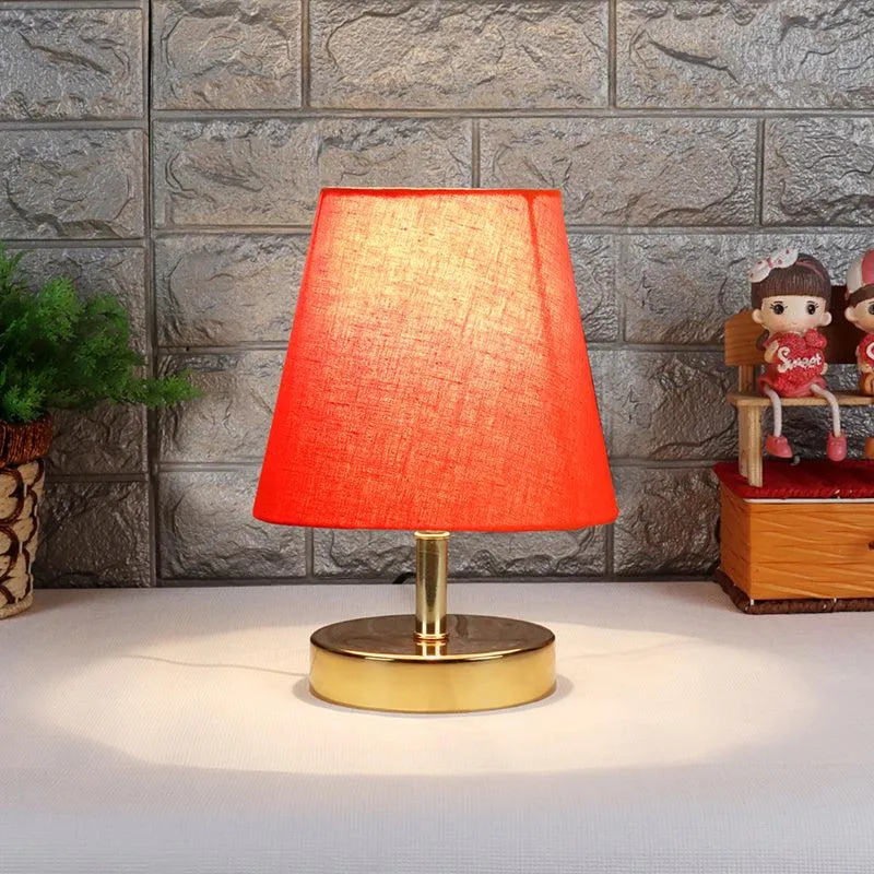 Alba Fabric Table Lamp - Orange,Gold media 1